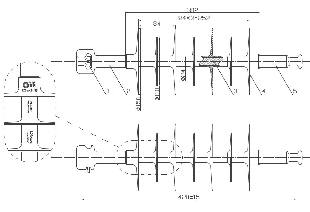24 kv ripustuseristin 24kv suspension Insulator